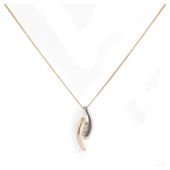 9ct Two Tone Gold Diamond Pendant
