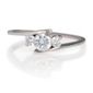 9ct White Gold Cubic Zirconia Bypass Ring, N