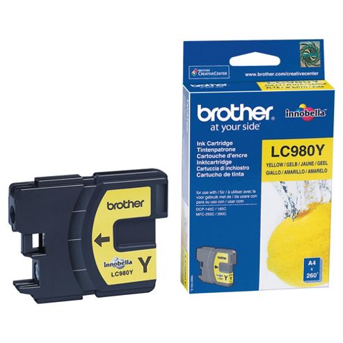 Image of Brother Lc980y Printer Ink Cartridge - Yellow