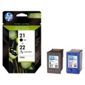 HP 21 / HP 22 Printer Ink Cartridge -  Black & Colour Multipack (SD367AE)