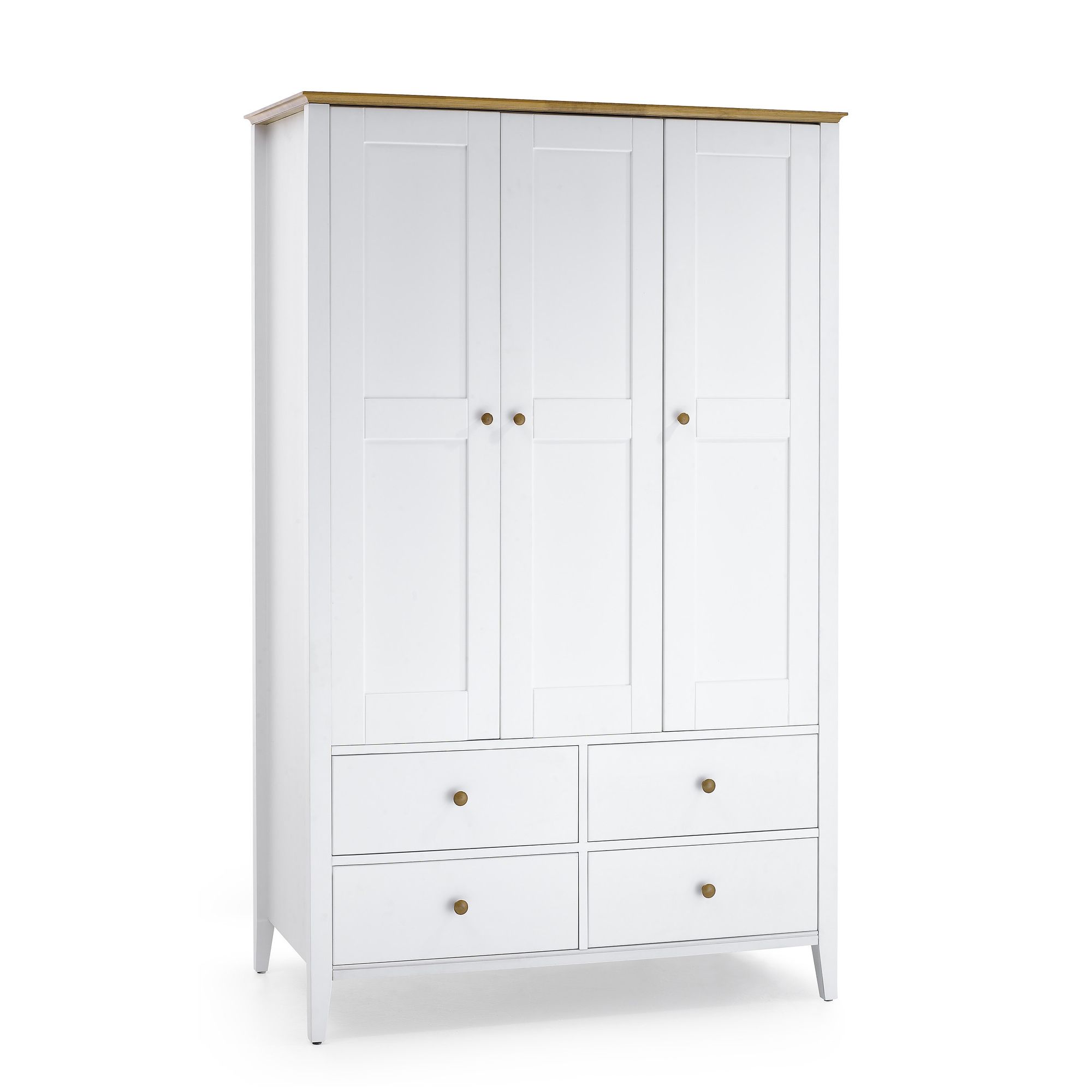 Serene Furnishings Grace 3 Door Wardrobe - Golden Cherry with Opal White at Tesco Direct