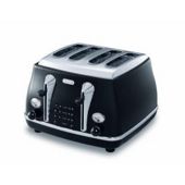 DeLonghi CTO4003.OB Pf Icona 4 Slice Toaster - Onyx Black