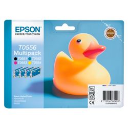 Epson T0556 Black & Colour Printer Ink Cartridge Multipack (Contains T0551, T0552, T0553, T0554 cartridges)