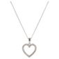 9ct White Gold Diamond Open Heart Pendant