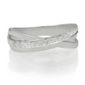 9ct White Gold Diamond Triple Crossover Ring, L