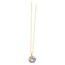 9ct Gold Round Cubic Zirconia Pendant