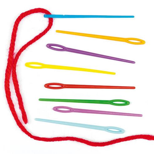 Image of Coloured Plastic Needles For Sewing (pack Of 50)