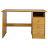 Vermont 3 Drawer Desk, Antique Pine