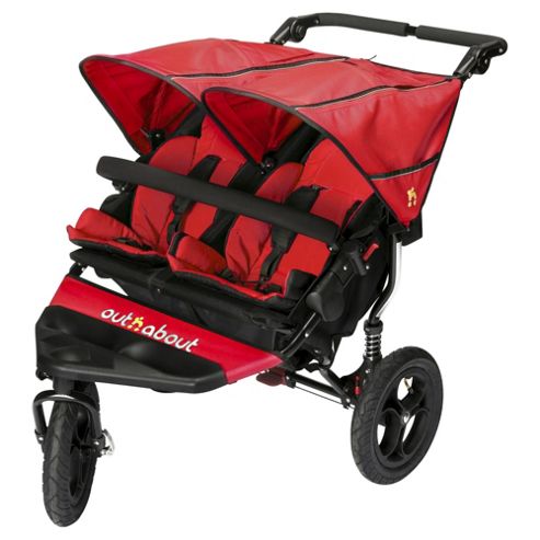 Image of Out N About Nipper Double Pushchair V4, Carnival Red