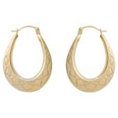 9ct Gold Diamond Cut Creole Earrings