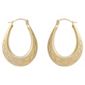 9ct Gold Diamond Cut Creole Earrings