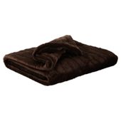 F&F home Ribbed Faux Fur Throw - Chocolate
