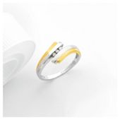 9ct Two Tone Gold Diamond Ring, P
