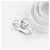 Sterling Silver Cubic Zirconia Ring, Large