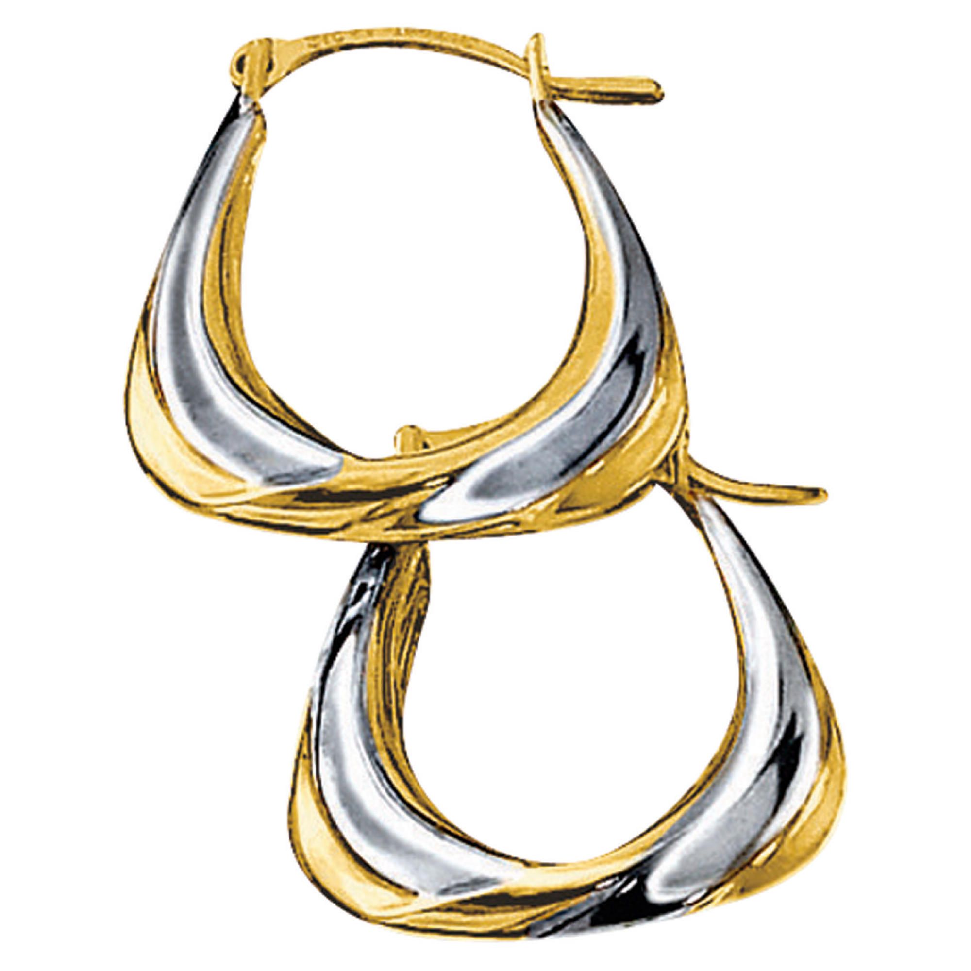 9ct Two Tone Gold Handbag Earrings