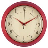 Tesco Clocks Retro Clock, Red