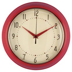 Tesco Clocks Retro Clock, Red