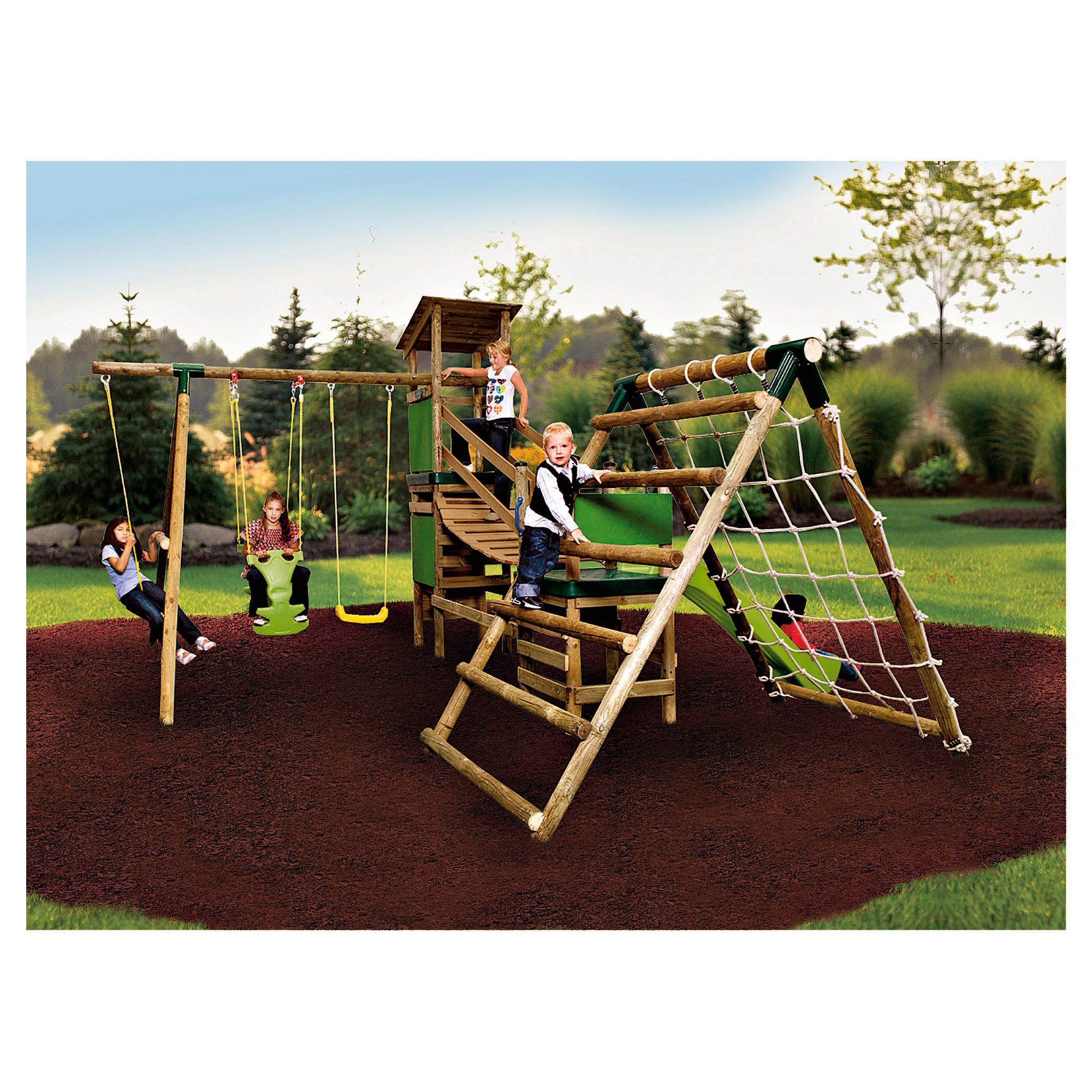 Little tikes wooden clearance swing set