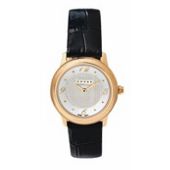 "Cross Chicago Ladies Round, Rose-gold/leather watch"
