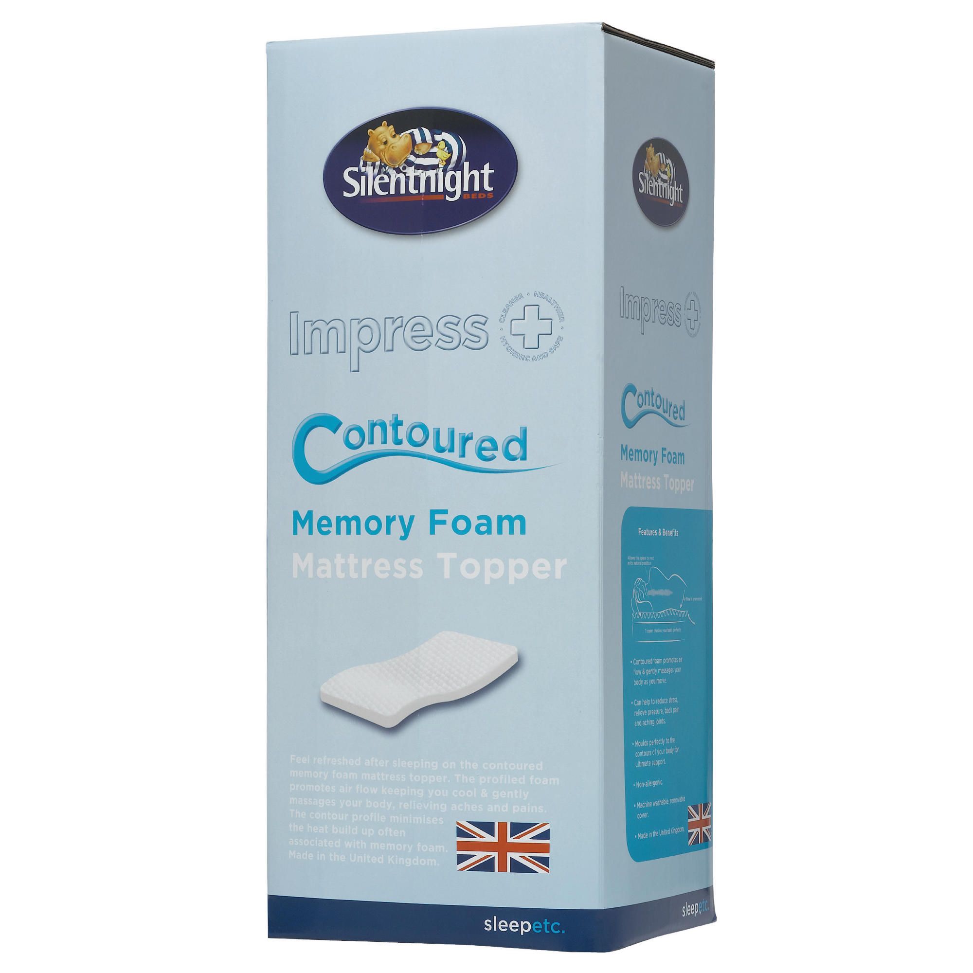 Silentnight impress Contoured Memory Foam Mattress Topper, Double