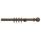 28mm Wood Curtain Pole, Walnut Effect 240cm