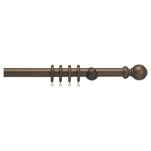 28mm Wood Curtain Pole, Walnut Effect 240cm 28mm Wood Curtain Pole, Walnut Effect 240cm