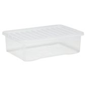 Wham Crystal 32L Underbed storage box with lid, clear.