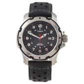 Timex Black Leather Strap Watch