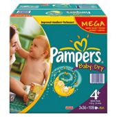Pampers Baby Dry Mega Pack Maxi Plus 104 size 4 +