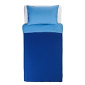 Tesco Kids SG Reversible Duvet Set Plain Dyed, Blue