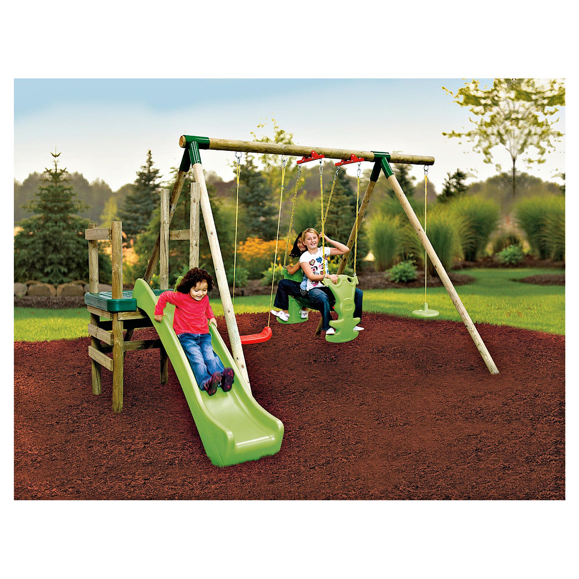 Little Tikes Strasbourg Wooden Slide 'n' Swing Set at Tesco Direct