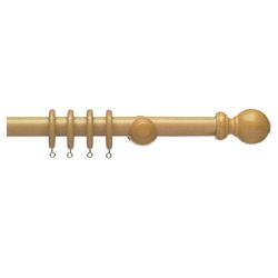 28mm Wood Curtain Pole 240cm,Antique Pine Effect