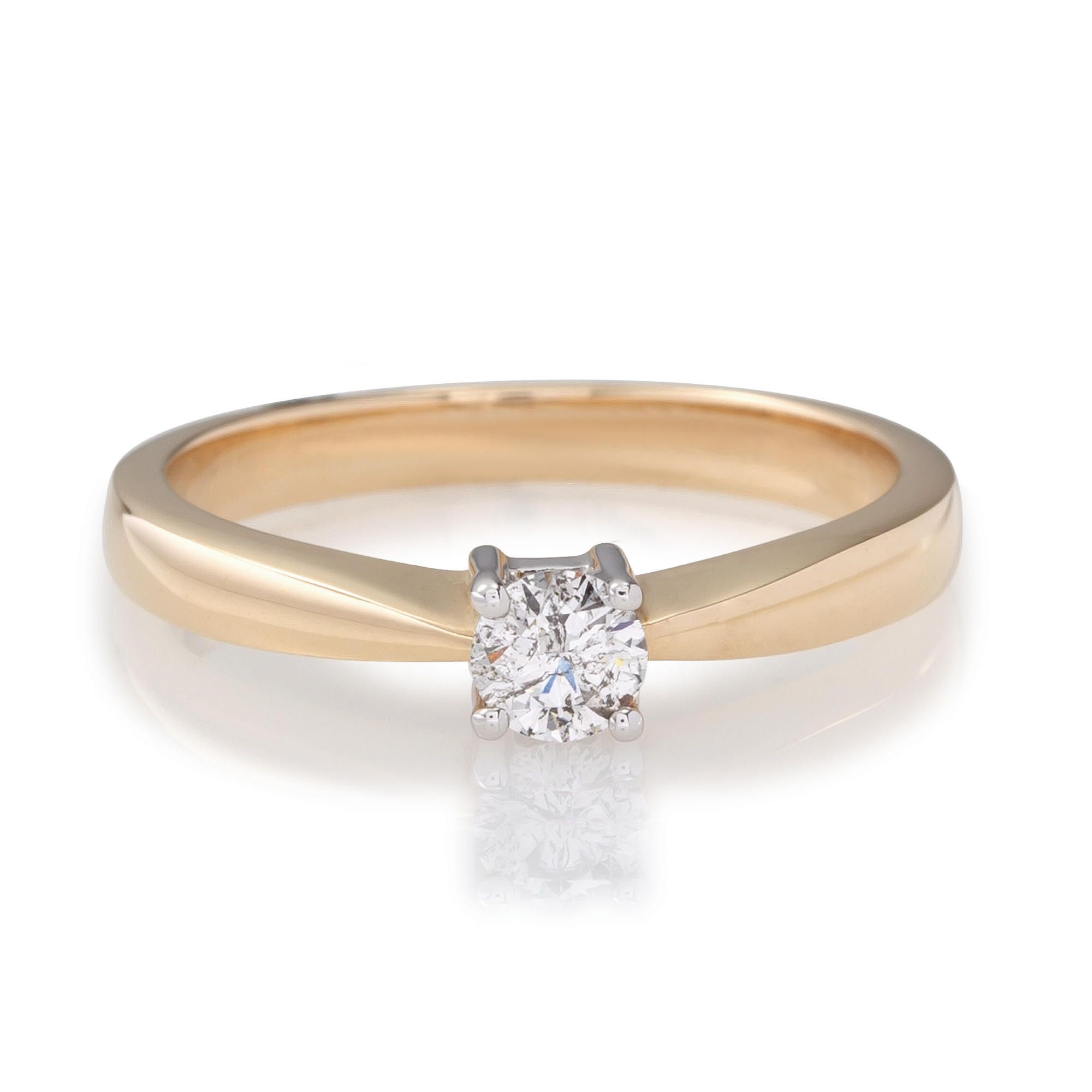 9ct Gold 25Pt Diamond Solitaire Ring, M