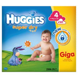 Huggies Super- Dry Giga Box Size 4 (x160)
