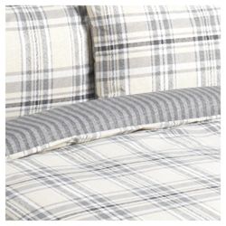 Tesco Herringbone Print Duvet Set Single, Dark Natural