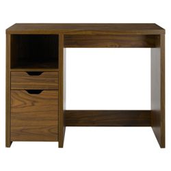 Seattle Straight 2 Drawer Desk, Walnut