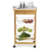 Pine Kitchen Trolley with Tile Top