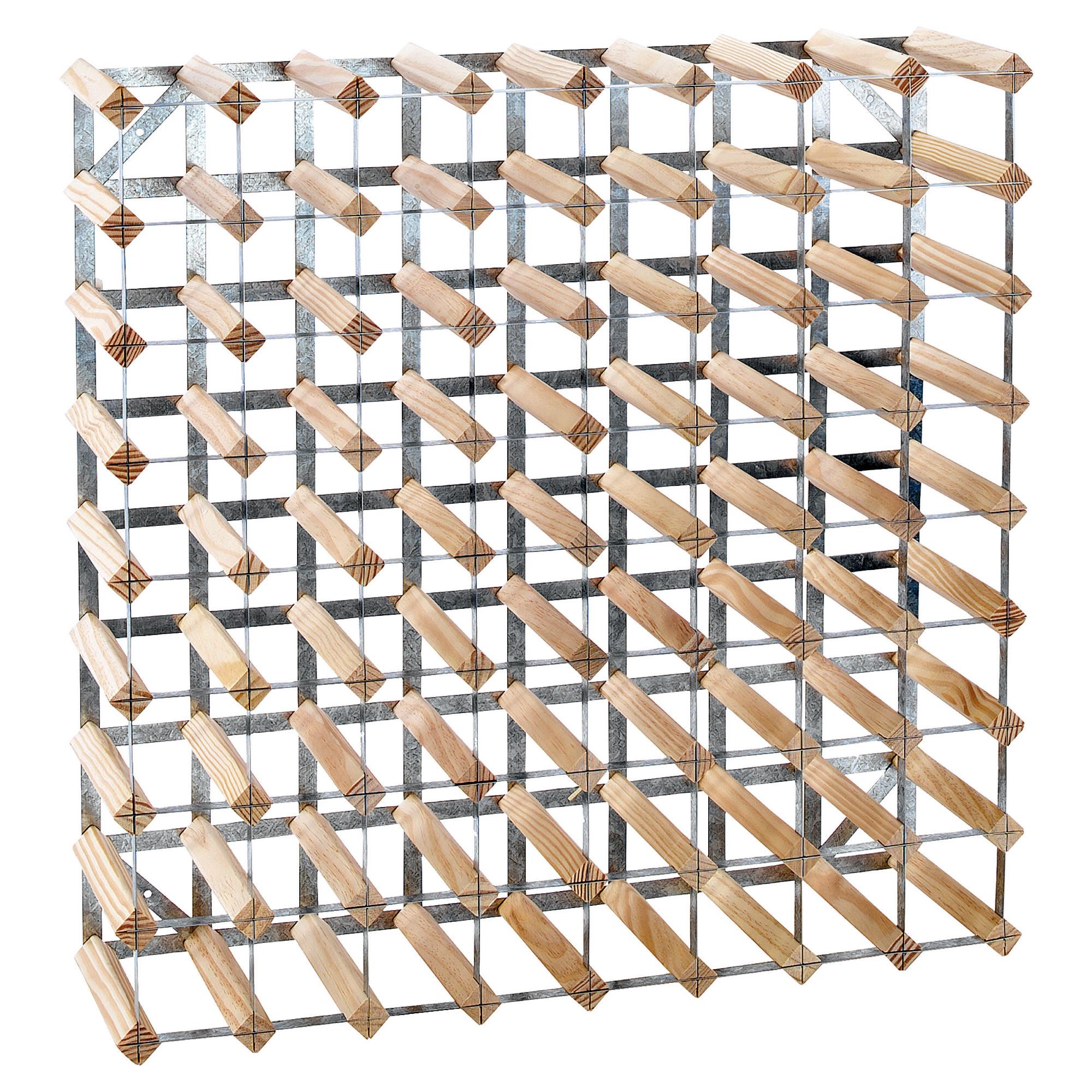 Ready To Assemble 72 Bottle pine and steel Wine Rack