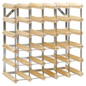 Ready To Assemble 30 Bottle pine and steel Wine Rack