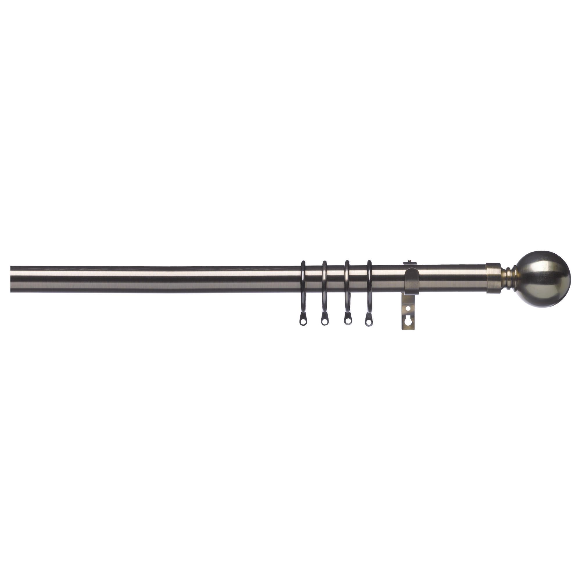 29mm Metal Pole Ball Finial, Antique Brass 180cm
