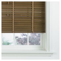 Wood Venetian Blind, 35mm Slats, Oak Effect 180cm