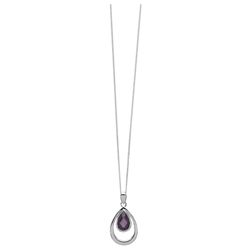 Silver Purple Drop Pendant