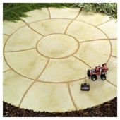 Travertine Summer Cream Circle Patio Kit 2.4m Dia