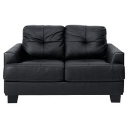 Utah Small Leather Sofa, Black