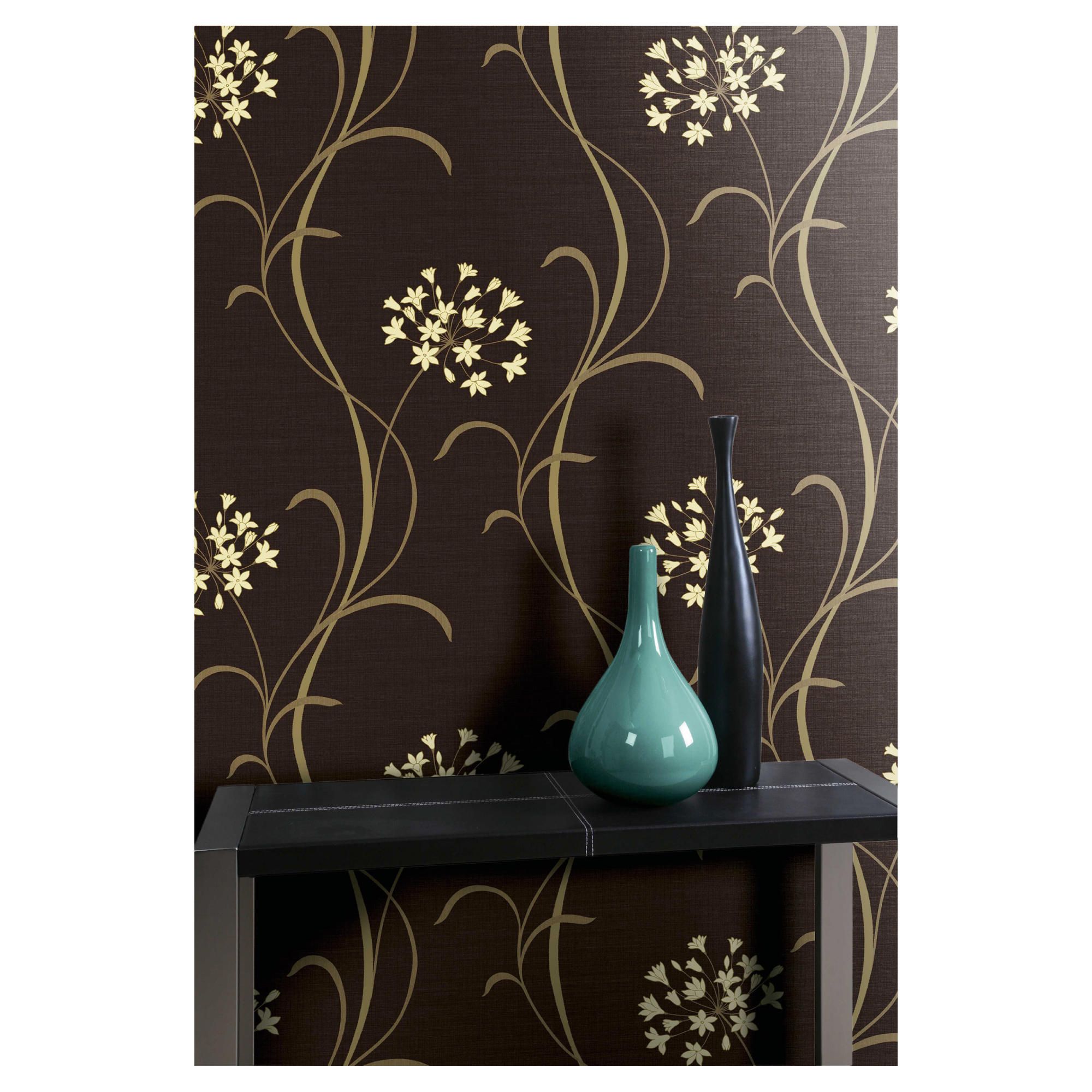 Arthouse Mia Motif Chocolate/Cream Wallpaper