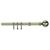 Extendable Metal Curtain Pole Ball Finial 120-210cm, Antique Brass Effect