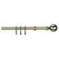 Extendable Metal Curtain Pole Ball Finial 120-210cm, Antique Brass Effect