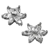 9ct White Gold Cubic Zirconia Flower Stud Earrings