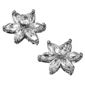 9ct White Gold Cubic Zirconia Flower Stud Earrings