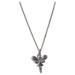 Sterling Silver Diamond Set Fairy Pendant